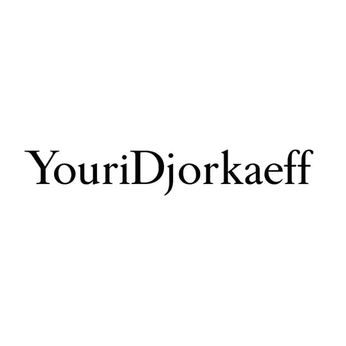 Youri Djorkaeff Logo Men's Hoodie – white close-up detail shot of the Youri Djorkaeff Players Couture logo design