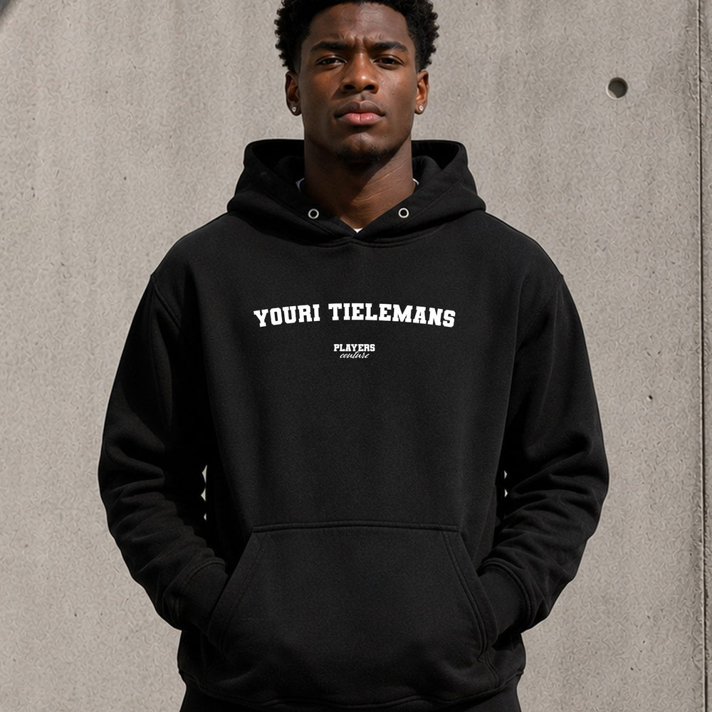 Youri Tielemans name-print hoodie - black