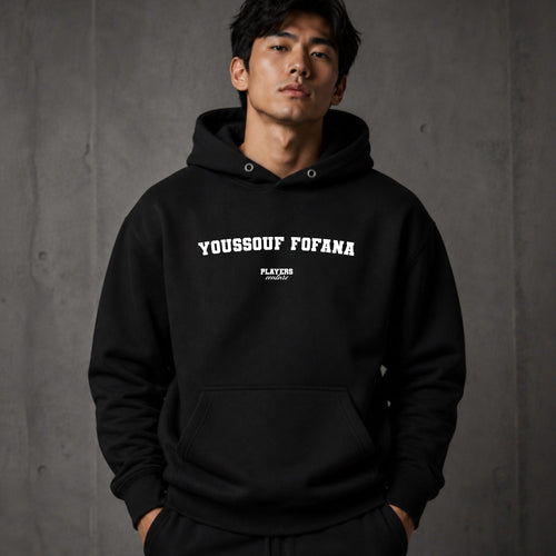 Youssouf Fofana name-print hoodie - black