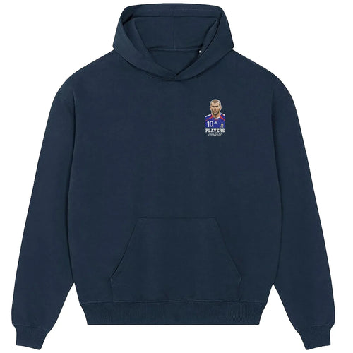 Zinedine Zidane hoodie – navy men's hoodie featuring the Zinedine Zidane Players Couture logo