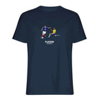 Zinedine Zidane & Roberto Carlos Icon t-shirt – navy men's t-shirt with white Zinedine Zidane & Roberto Carlos Icon letters