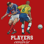 Zinedine Zidane & Roberto Carlos Badge Men's Hoodie – red close-up detail shot of the Zinedine Zidane & Roberto Carlos
