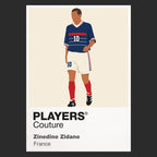 Zinedine Zidane France black Icon Frame artwork detail