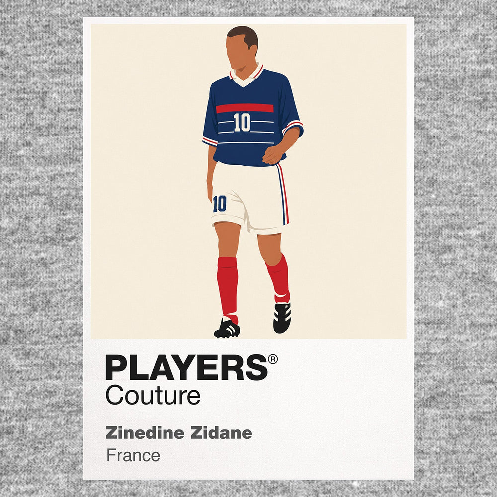 Zinedine Zidane France grey Icon Frame artwork detail