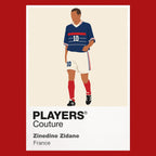 Zinedine Zidane France red Icon Frame artwork detail