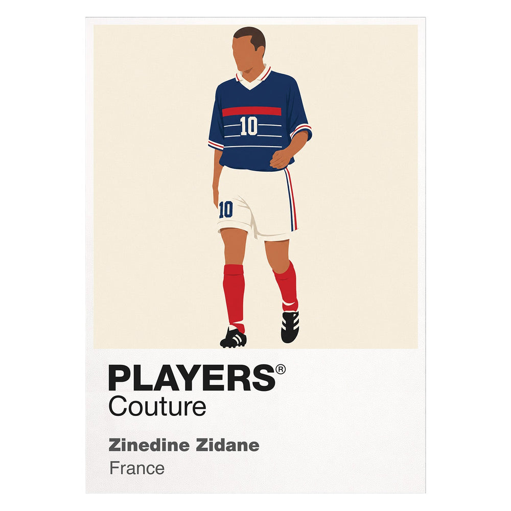 Zinedine Zidane France white Icon Frame artwork detail