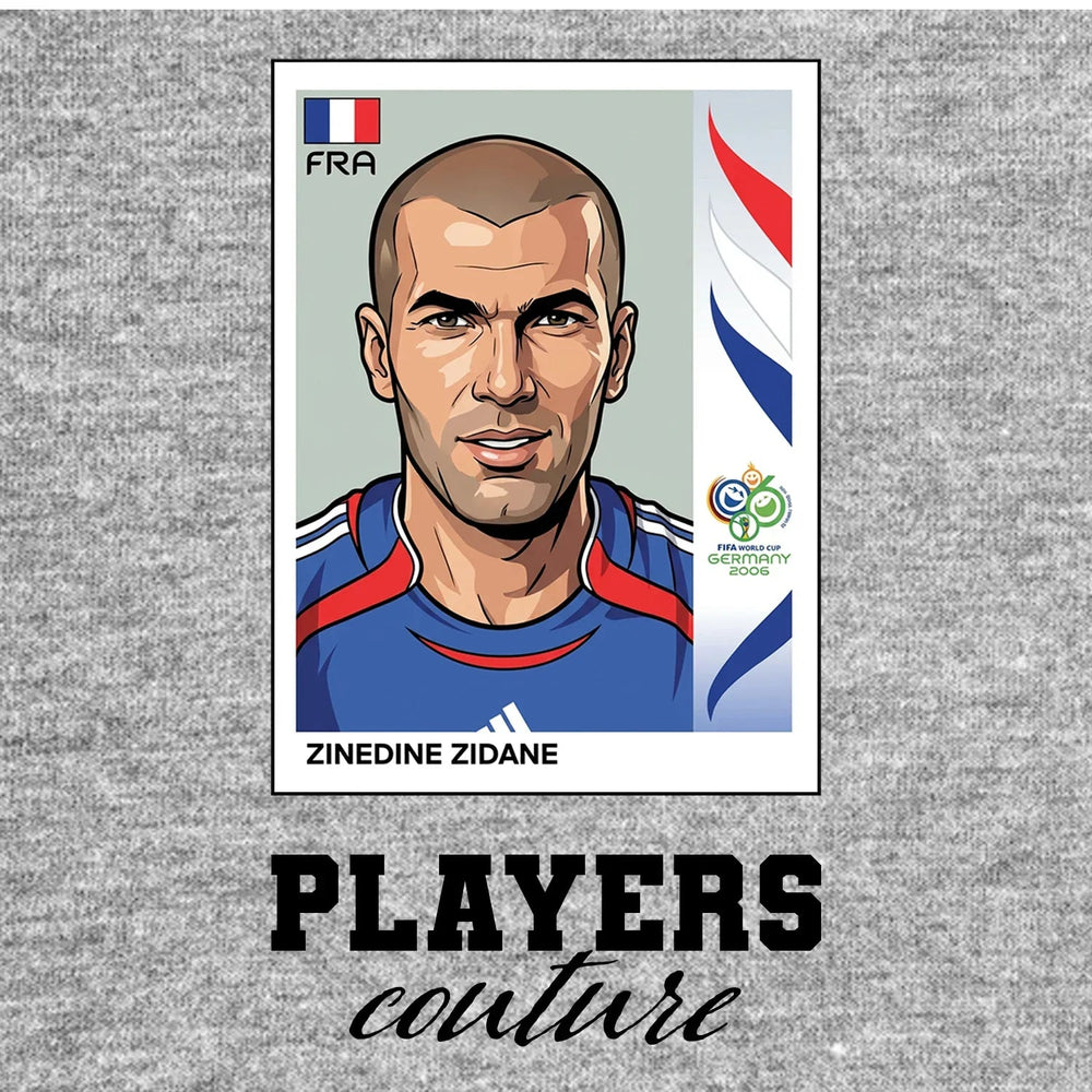 Zinedine Zidane World Cup Sticker Men's Hoodie – zinedine zidane 2006 grey Players Couture design