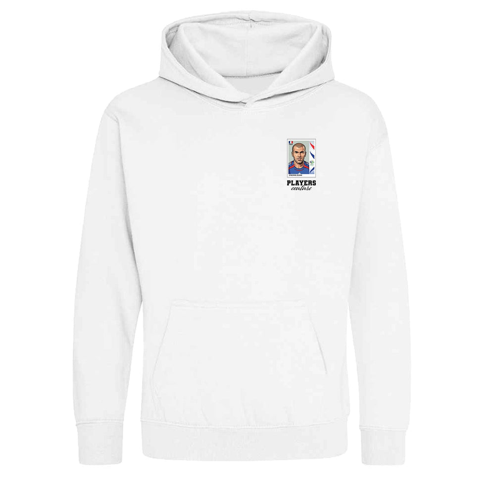 Zinedine Zidane World Cup Sticker Kids Hoodie – zinedine zidane 2006 sticker kids white hoodie Players Couture design