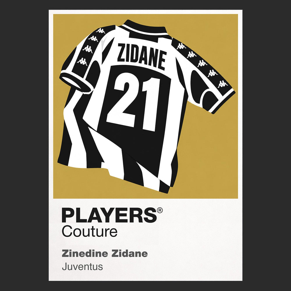 Zinedine Zidane Juventus number 21 Icon Frame artwork in black