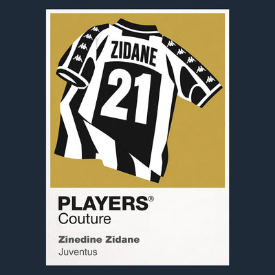 Zinedine Zidane Juventus number 21 Icon Frame artwork in navy