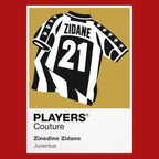 Zinedine Zidane Juventus number 21 Icon Frame artwork in red