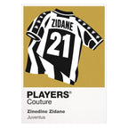 Zinedine Zidane Juventus number 21 Icon Frame artwork on white