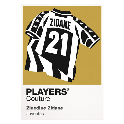 Zinedine Zidane Juventus number 21 Icon Frame artwork on white
