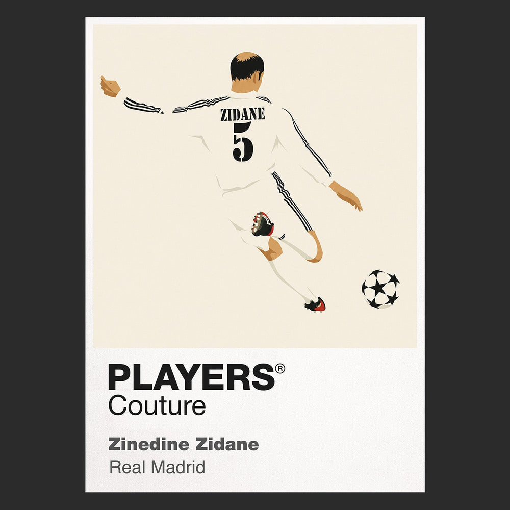 Zinedine Zidane Real Madrid black Icon Frame artwork detail
