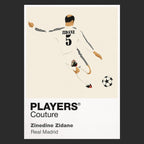 Zinedine Zidane Real Madrid black Icon Frame artwork detail