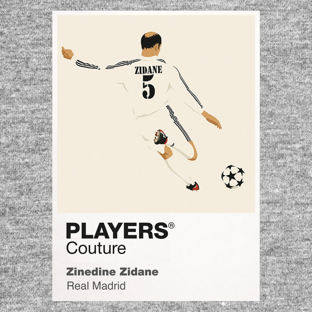 Zinedine Zidane Real Madrid grey Icon Frame artwork detail