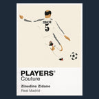 Zinedine Zidane Real Madrid navy Icon Frame artwork detail