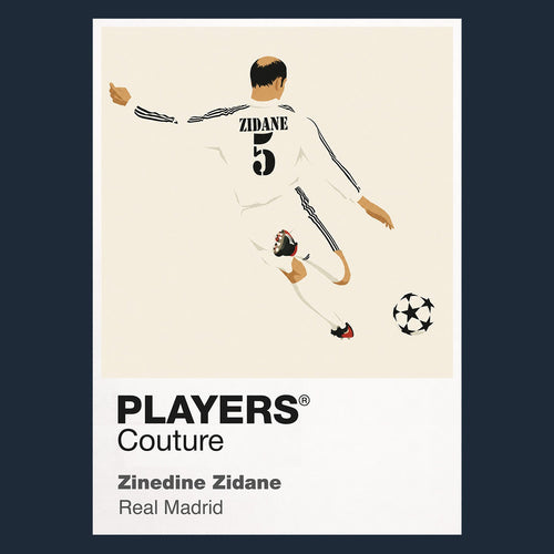 Zinedine Zidane Real Madrid navy Icon Frame artwork detail