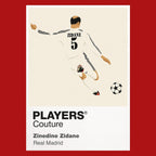 Zinedine Zidane Real Madrid red Icon Frame artwork detail