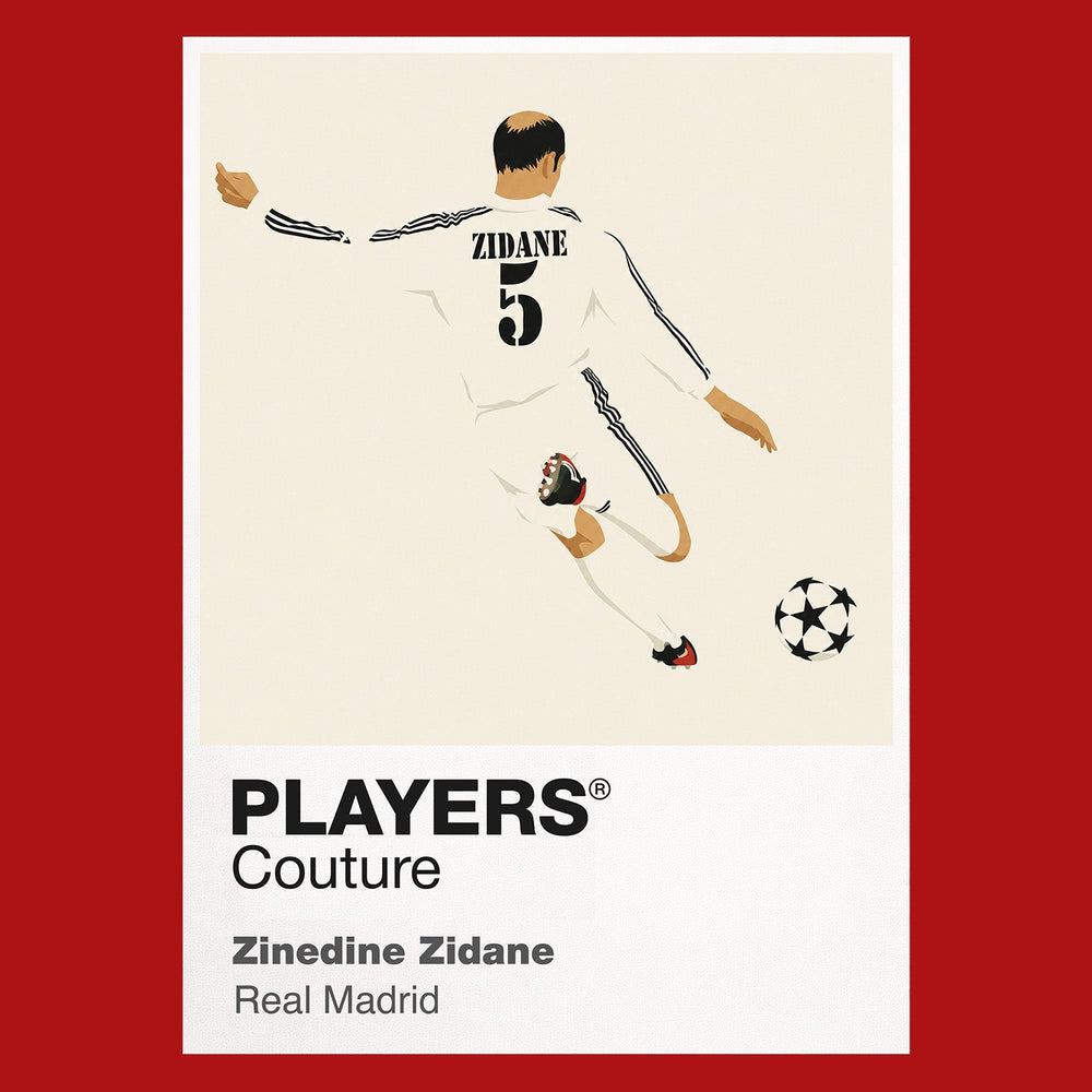 Zinedine Zidane Real Madrid red Icon Frame artwork detail