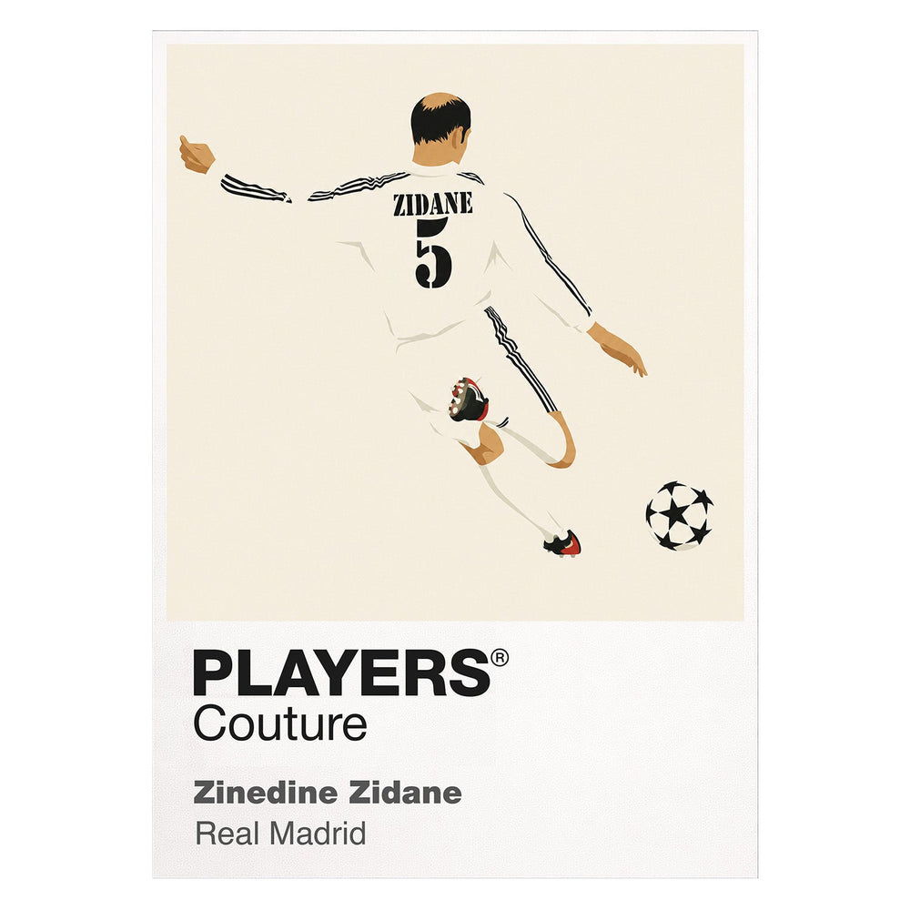 Zinedine Zidane Real Madrid white Icon Frame artwork detail