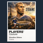 Zinedine Zidane France Atlas Frame artwork by Players Couture