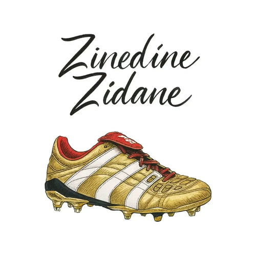 Zinedine Zidane Boot Logo Men's Hoodie – white close-up detail shot of the Zinedine Zidane Boot Players Couture logo design