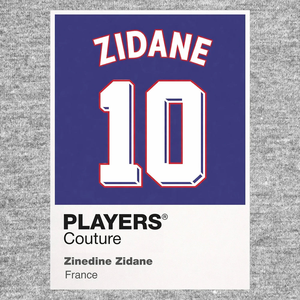 Zinedine Zidane 10 Football Shirt Frame Men's Hoodie – grey close-up detail shot of the Zinedine Zidane 10 Football Players