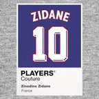 Zinedine Zidane 10 Football Shirt Frame Men's Hoodie – grey close-up detail shot of the Zinedine Zidane 10 Football Players