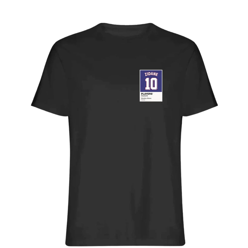 Zinedine Zidane 10 Football t-shirt – black men's t-shirt featuring the Zinedine Zidane 10 Football Players Couture logo