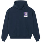 Zinedine Zidane 10 Football hoodie – navy men's hoodie featuring the Zinedine Zidane 10 Football Players Couture logo