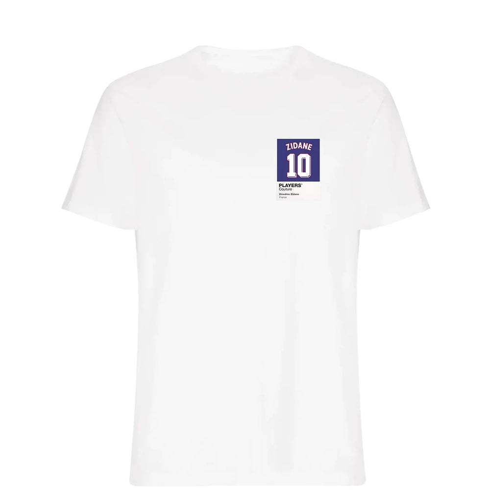 Zinedine Zidane 10 Football t-shirt – white men's t-shirt featuring the Zinedine Zidane 10 Football Players Couture logo