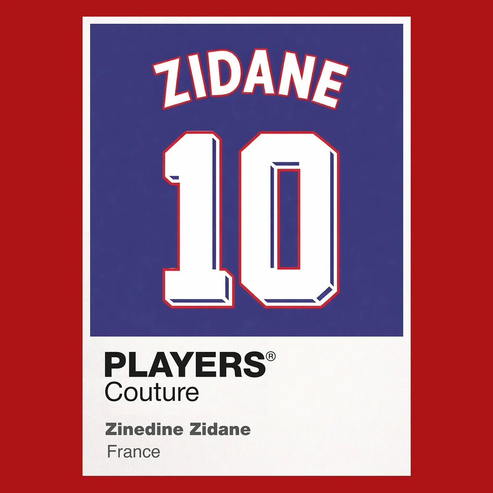 Zinedine Zidane 10 Football Shirt Frame Men's Hoodie – red close-up detail shot of the Zinedine Zidane 10 Football Players