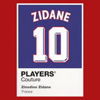 Zinedine Zidane 10 Football Shirt Frame Men's Hoodie – red close-up detail shot of the Zinedine Zidane 10 Football Players