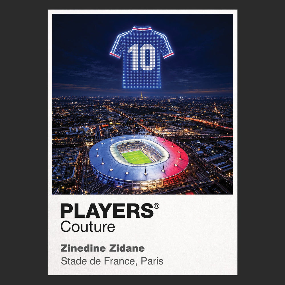 Zinedine Zidane France number 10 Icons in Lights Frame artwork in black