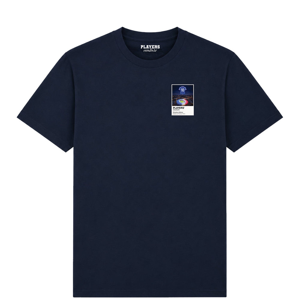 Zinedine Zidane France Icons in Lights Frame Men's T-Shirt in Navy