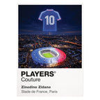 Zinedine Zidane France number 10 Icons in Lights Frame artwork in white