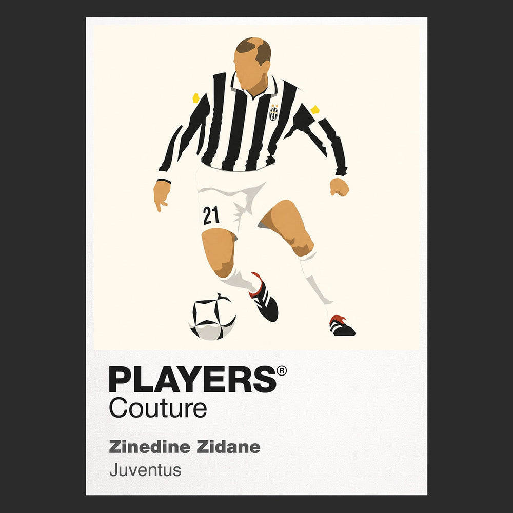 Zinedine Zidane Juventus Icon Frame Kids T-Shirt — Black Artwork