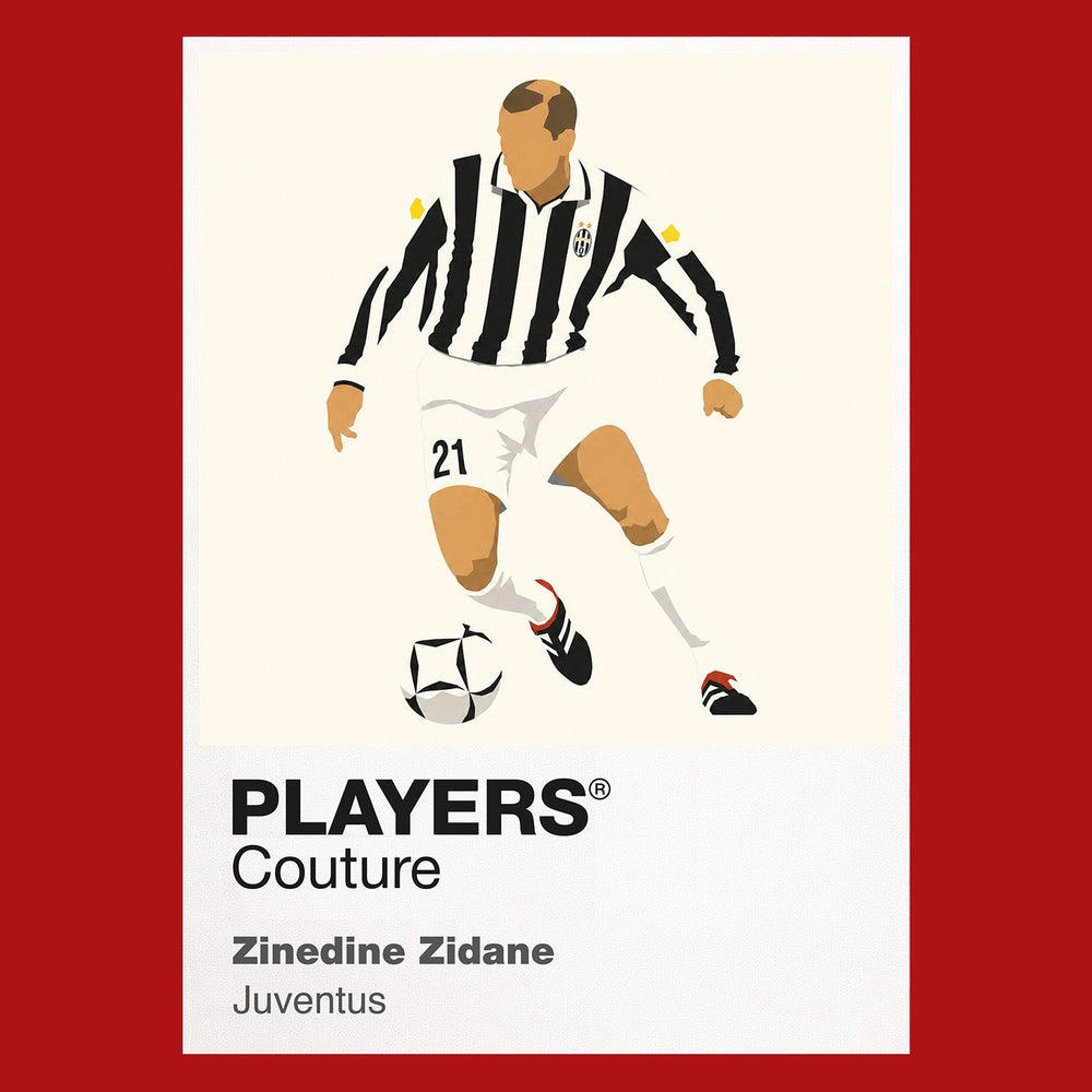 Zinedine Zidane Juventus Icon Frame Kids T-Shirt — Red Artwork