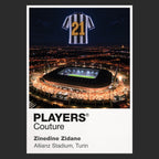 Zinedine Zidane Juventus Icons in Lights Frame artwork in black