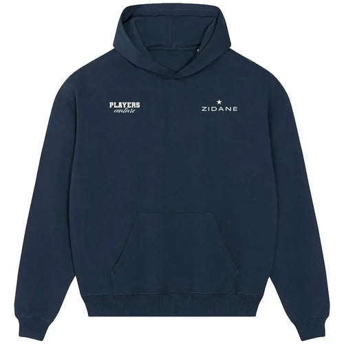 Zinedine Zidane hoodie – navy men's hoodie featuring the Zinedine Zidane Players Couture logo
