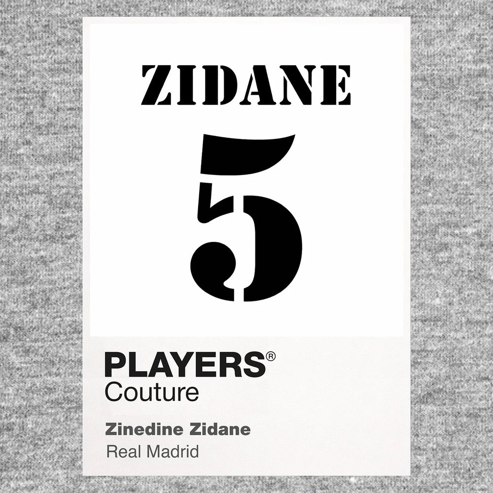 Zinedine Zidane 5 Football Shirt Frame Men's Hoodie – grey close-up detail shot of the Zinedine Zidane 5 Football Players