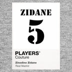 Zinedine Zidane 5 Football Shirt Frame Men's Hoodie – grey close-up detail shot of the Zinedine Zidane 5 Football Players