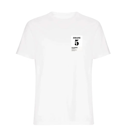Zinedine Zidane 5 Football t-shirt – white men's t-shirt featuring the Zinedine Zidane 5 Football Players Couture logo