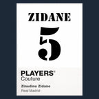 Zinedine Zidane 5 Football Shirt Frame Men's Hoodie – navy close-up detail shot of the Zinedine Zidane Players Couture logo