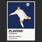 Zinedine Zidane Real Madrid Icon Frame — Pantone-style player illustration art card
