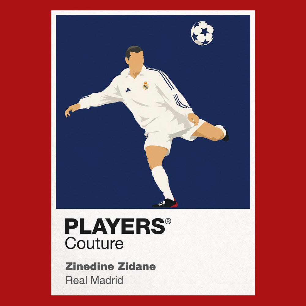 Zinedine Zidane Real Madrid Icon Frame — Pantone-style player illustration art card