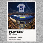 Zinedine Zidane Real Madrid number 5 Icons in Lights Frame artwork in grey