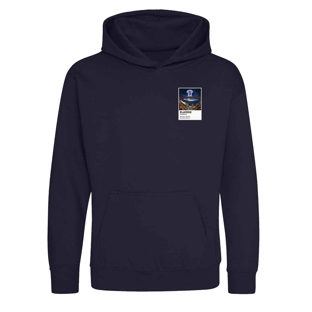 Zinedine Zidane Real Madrid Icons in Lights Frame Kids Hoodie in Navy
