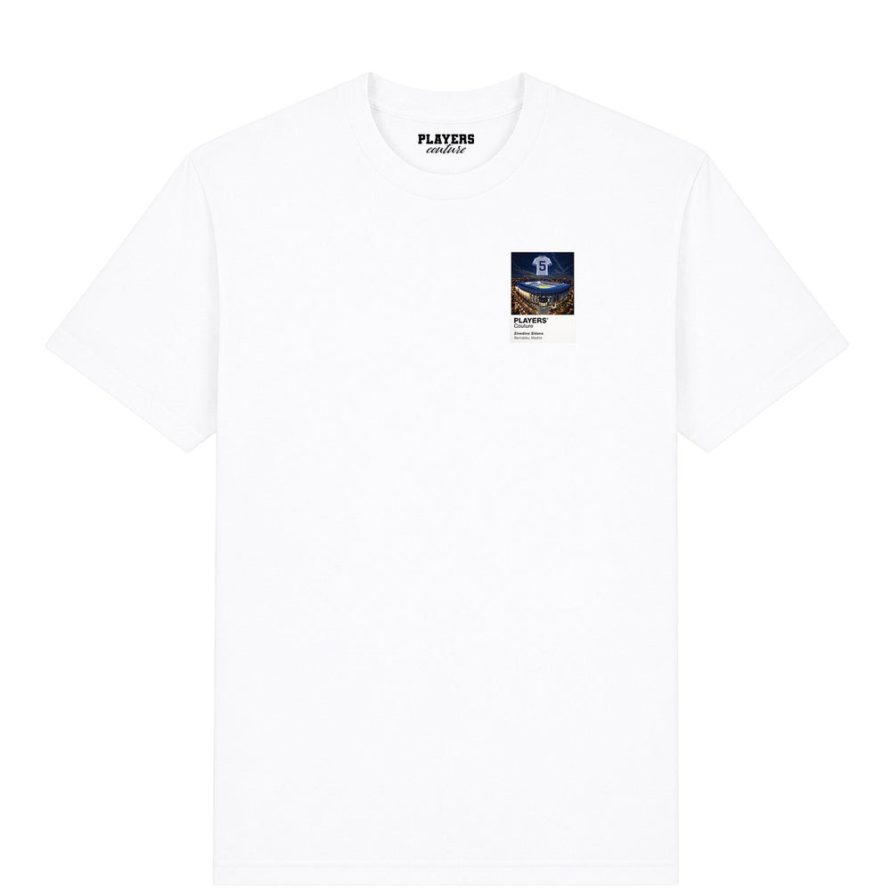 Zinedine Zidane Real Madrid Icons in Lights Frame Men's T-Shirt in White